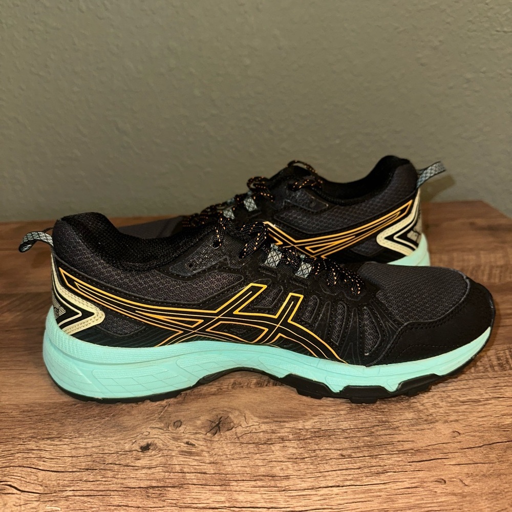 ASICS GEL-Venture 7 Women's Sz 8 Running Shoes Black/Green S1003-1030 - Picture 6 of 9